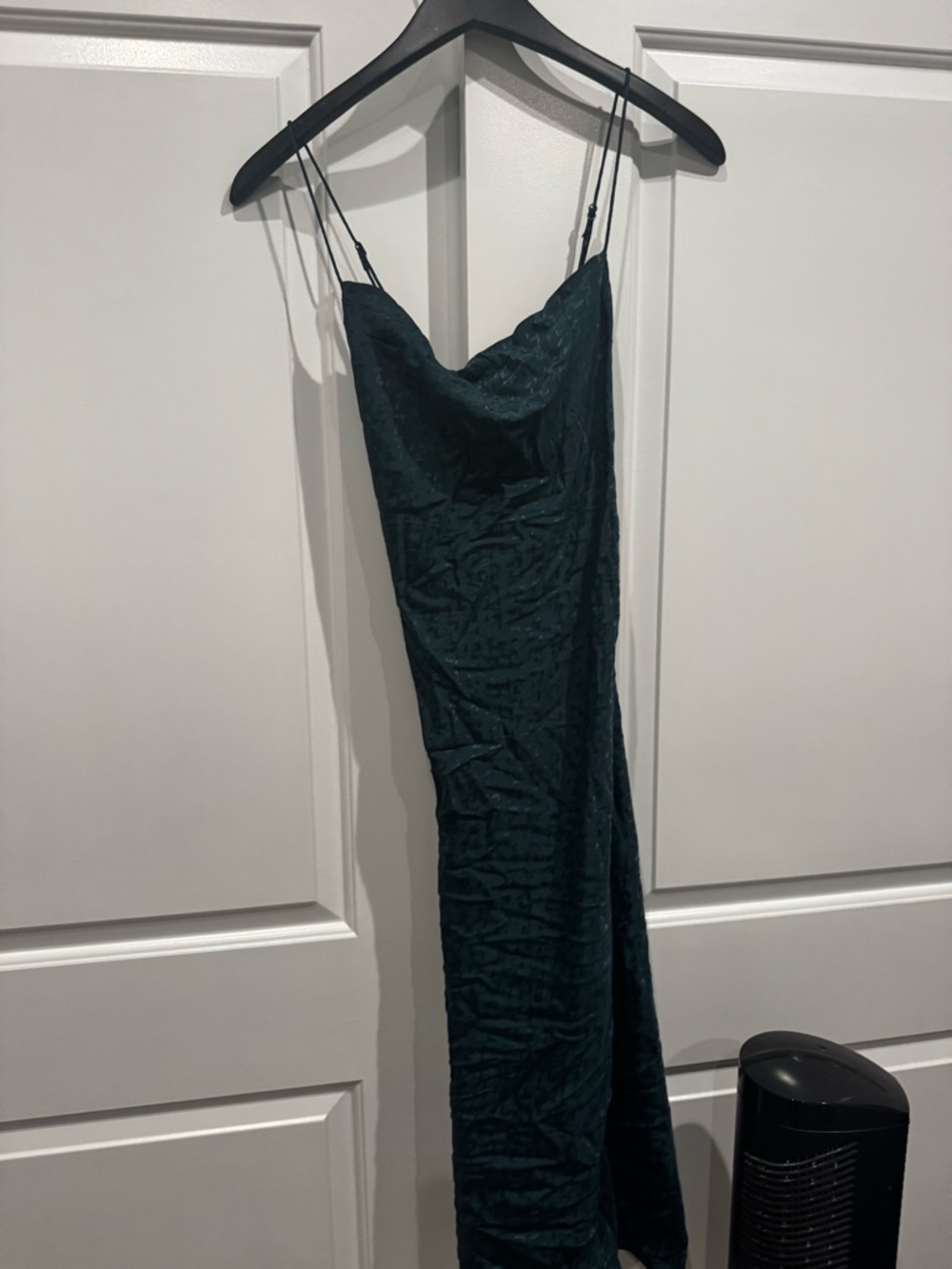 Banana Republic Dark Green Slip Dress with Delicate Spaghetti Straps